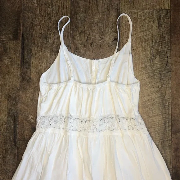 Hekka Women’s Lace Button Up Spaghetti Strap Boho Maxi Dress White L - Picture 6 of 6